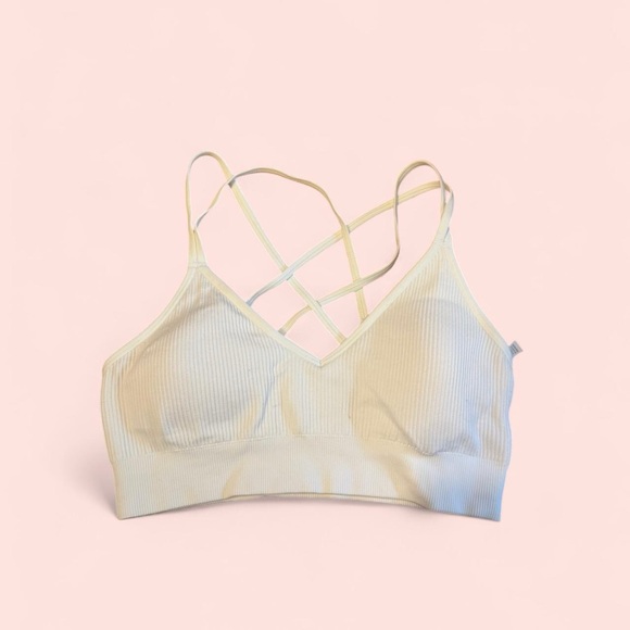 aerie Other - Aerie White Ribbed Cross-Back Bralette